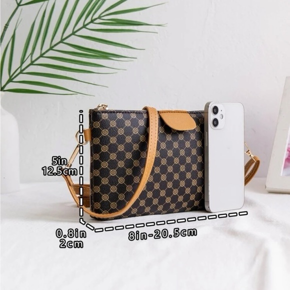 ⚠️Clearance Coffee Brown Print Crossbody Bag - Picture 3 of 4